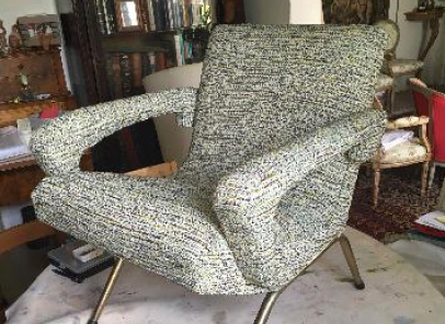 Fauteil restauré par Gwenaëlle Récamier artisan tapissier d'ameublement à Aix les Bains - Savoie (73)